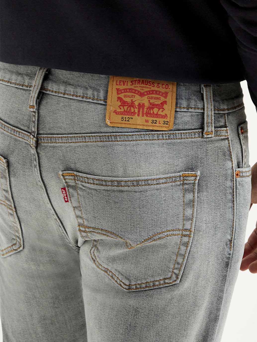 Men's 527 Light Grey Bootcut Fit Mid Rise Jeans - Detail View