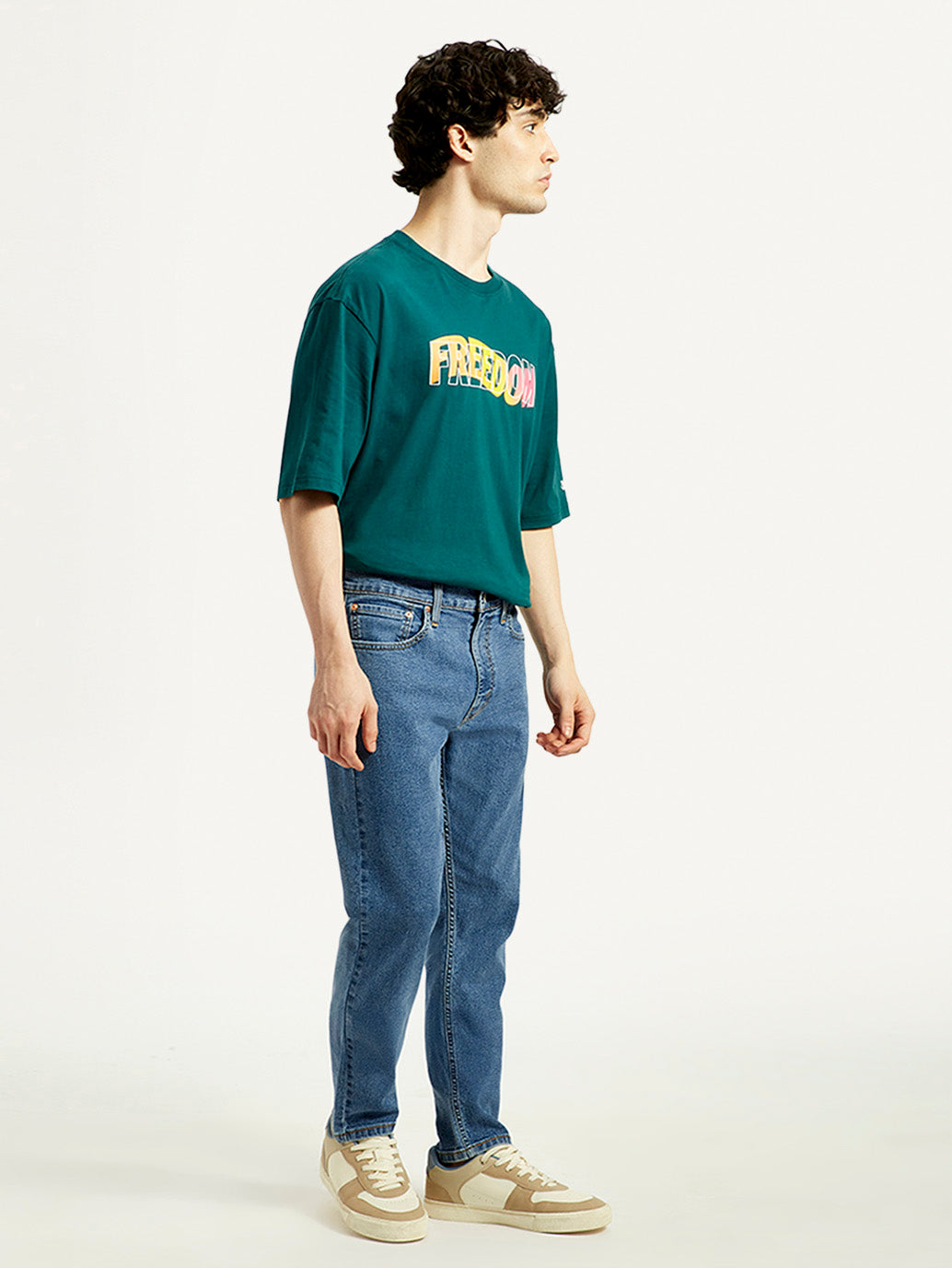 Men's 527 Mid Indigo Bootcut Fit Mid Rise Jeans - Side View