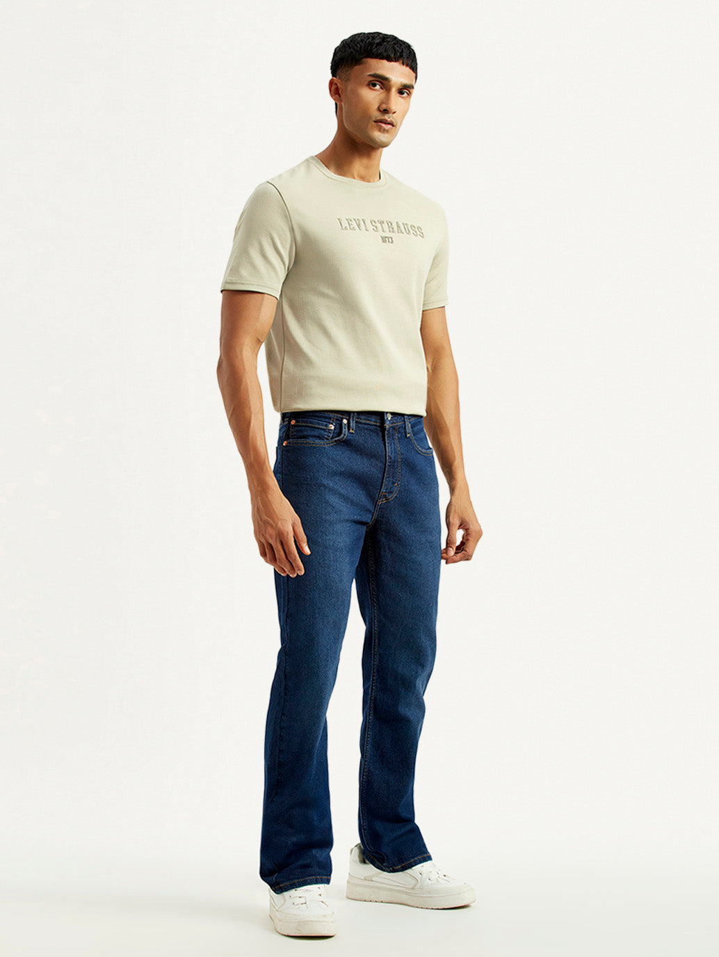 Men's 527 Indigo Slim Bootcut Fit Mid Rise Jeans - Side View