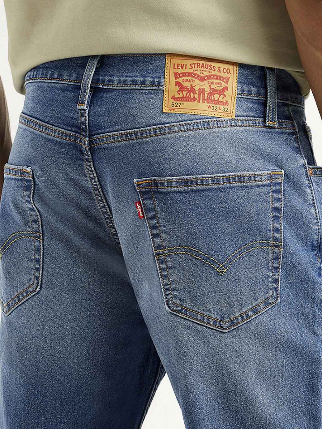 Men's 527 Indigo Slim Bootcut Fit Mid Rise Jeans - Detail View