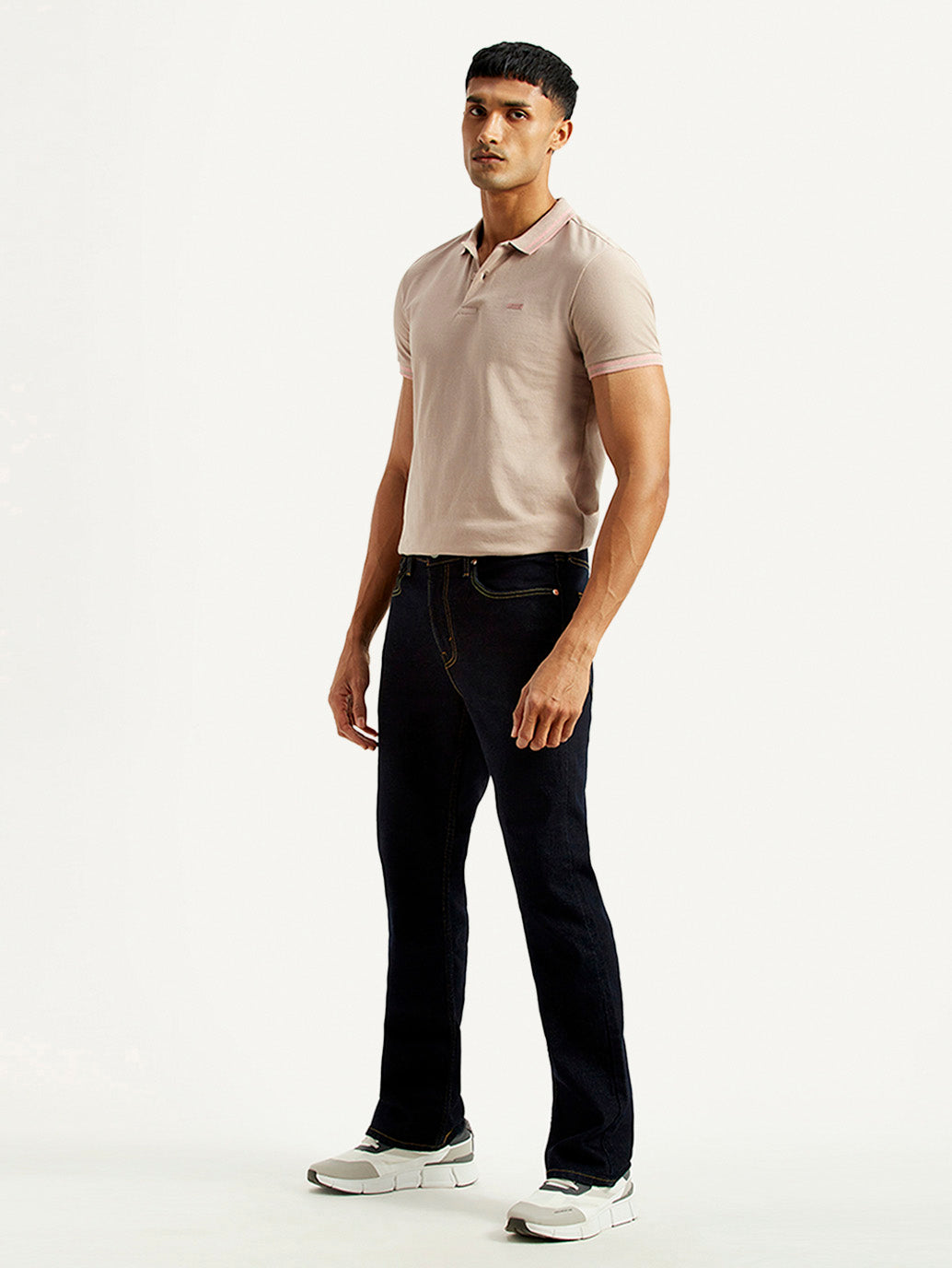 Men's 527 Navy Slim Bootcut Fit Mid Rise Jeans - Side View