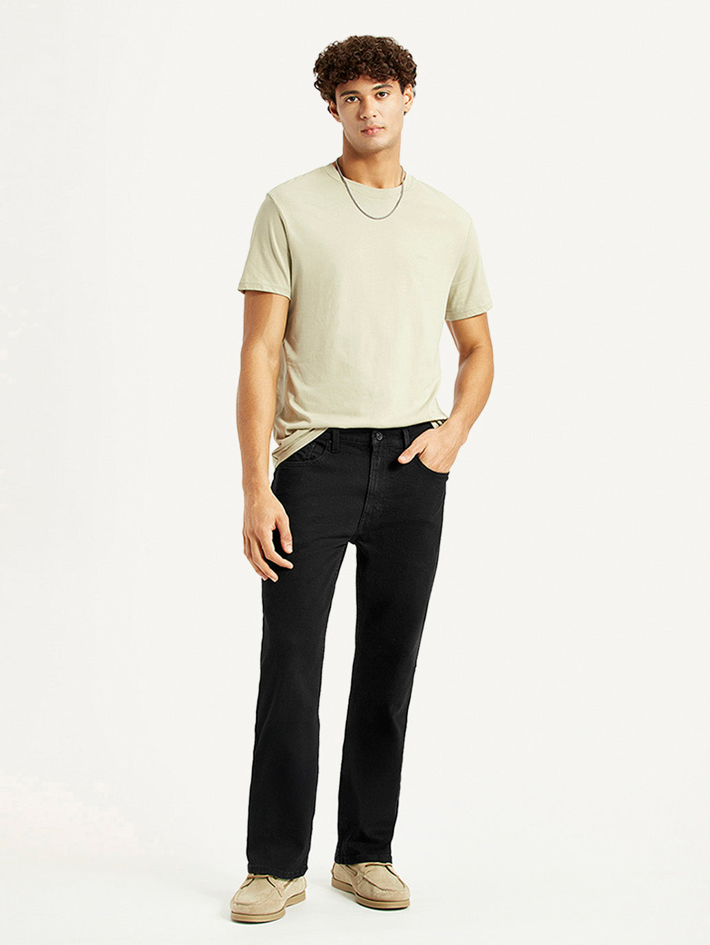Men's 527 Black Slim Bootcut Fit Mid Rise Jeans