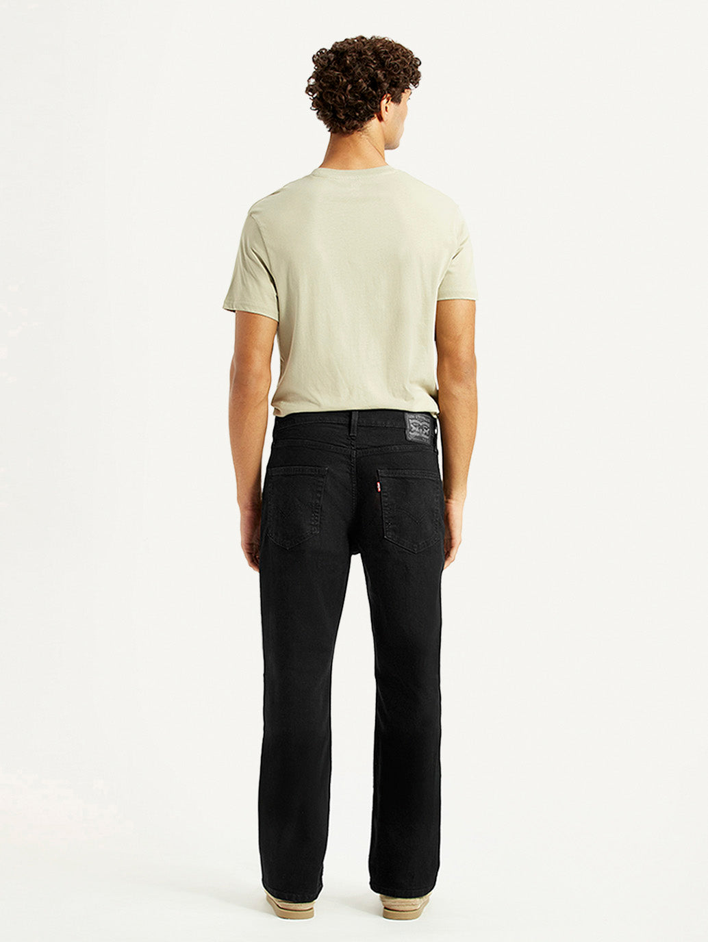 Men's 527 Black Slim Bootcut Fit Mid Rise Jeans - Back View