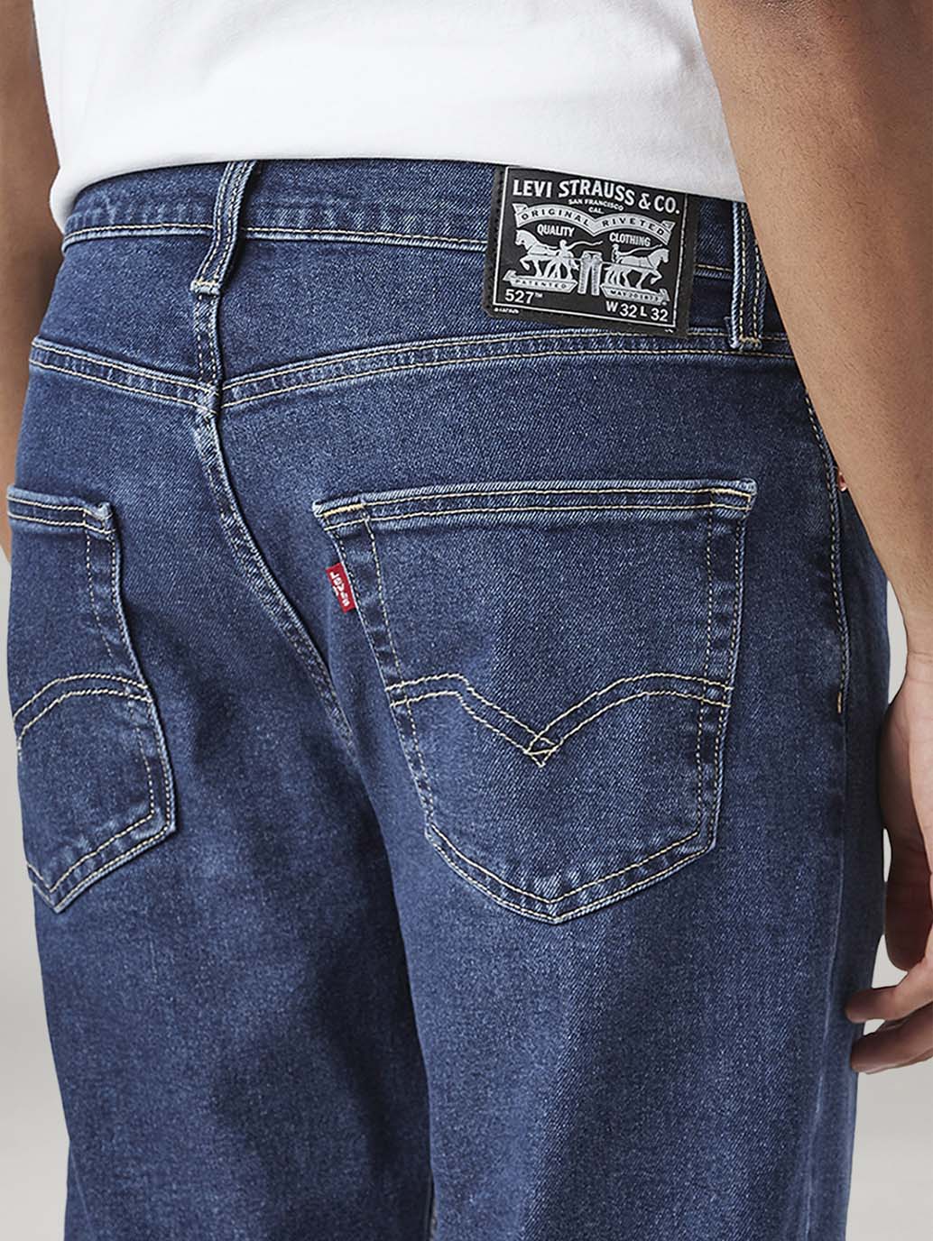 Men's 527 Blue Bootcut Fit Mid Rise Jeans - Detail View