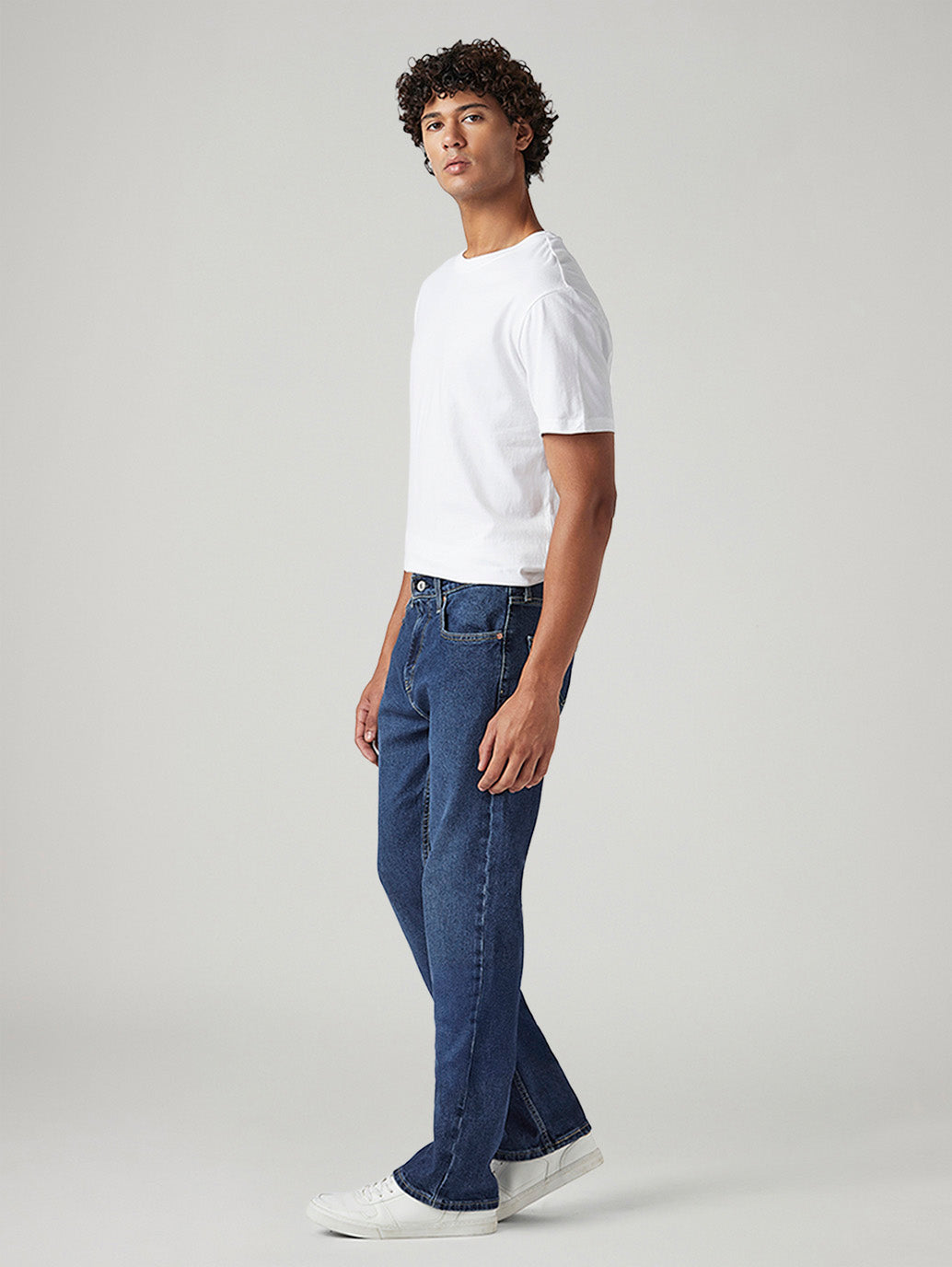 Men's 527 Blue Bootcut Fit Mid Rise Jeans - Side View