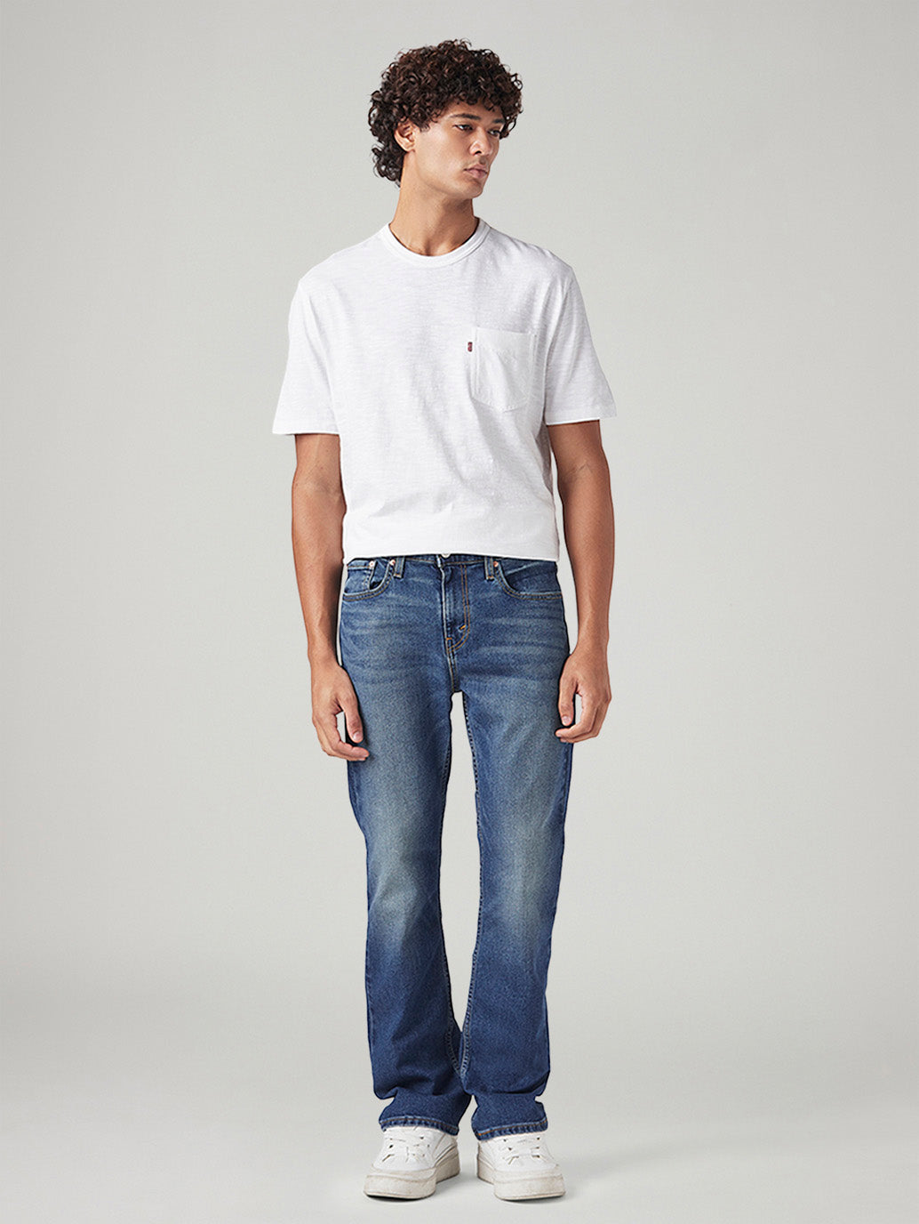 Men's 527 Med Indigo Bootcut Fit Mid Rise Tinted Jeans - Front View