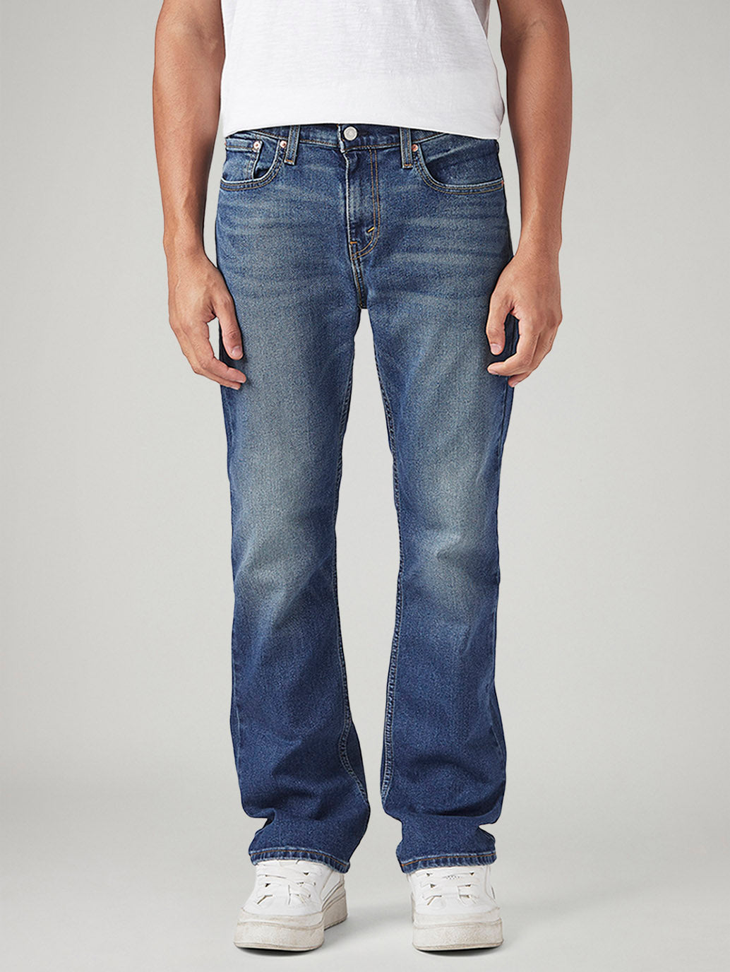 Men's 527 Med Indigo Bootcut Fit Mid Rise Tinted Jeans - Front View