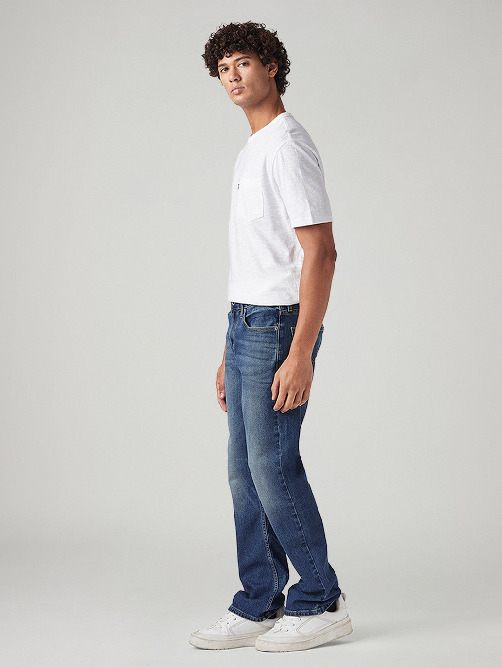 Men's 527 Med Indigo Bootcut Fit Mid Rise Tinted Jeans - Side View
