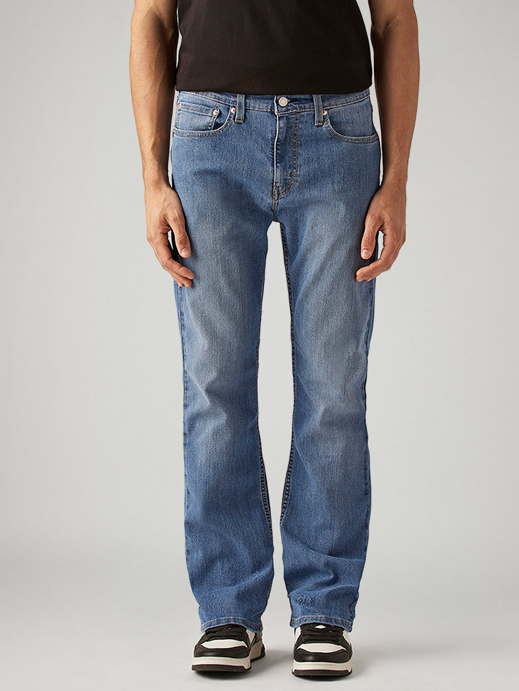 Men's 527 Blue Bootcut Fit Mid Rise Jeans - Front View