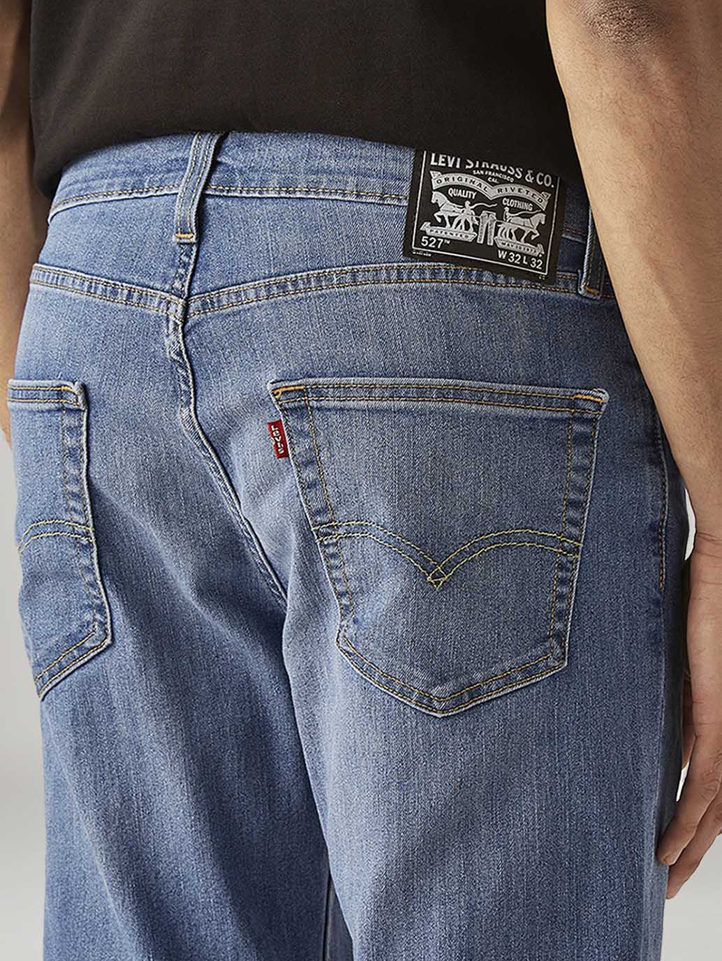 Men's 527 Blue Bootcut Fit Mid Rise Jeans - Detail View