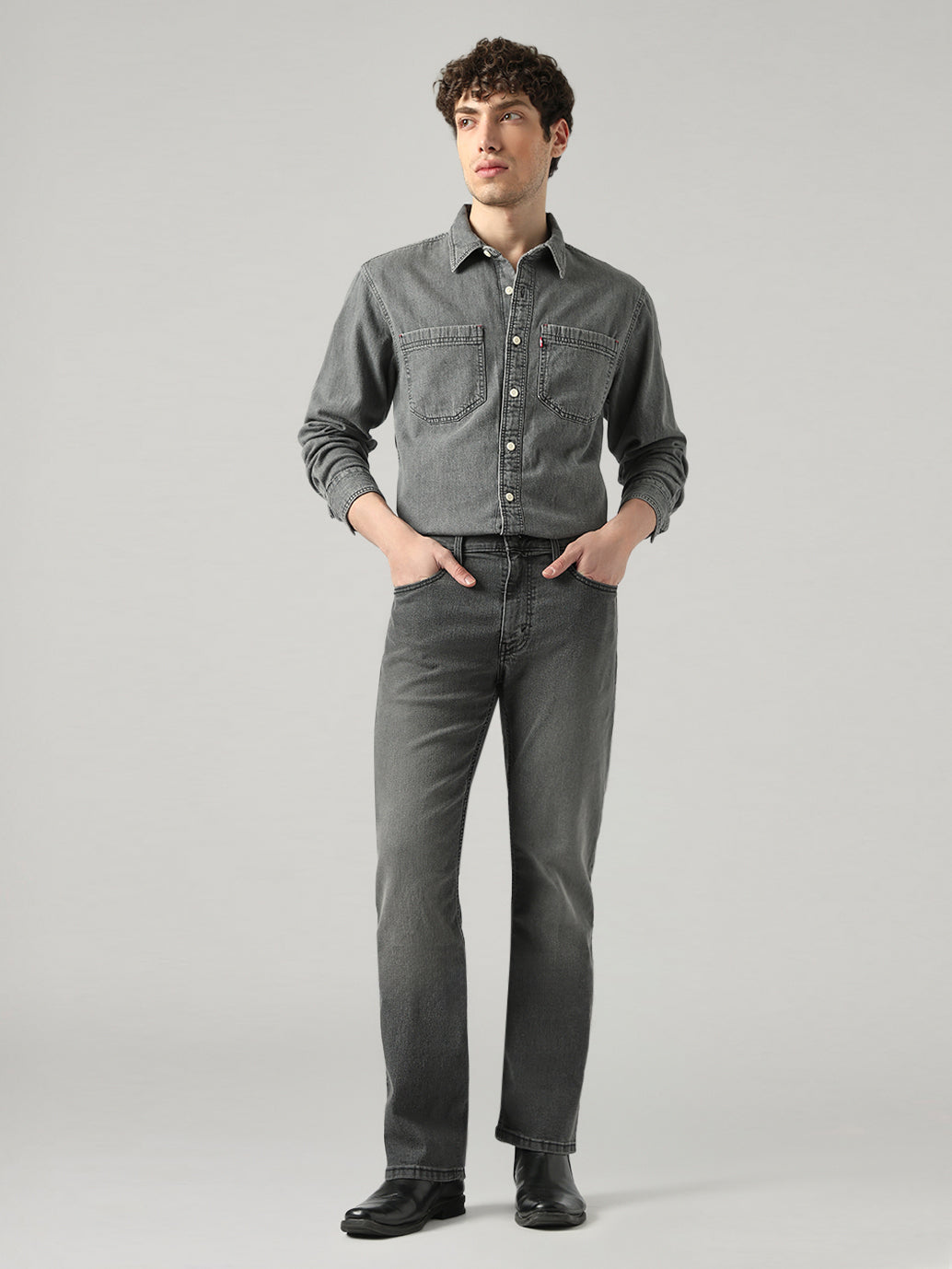Men's 527 Grey Bootcut Fit Mid Rise Jeans