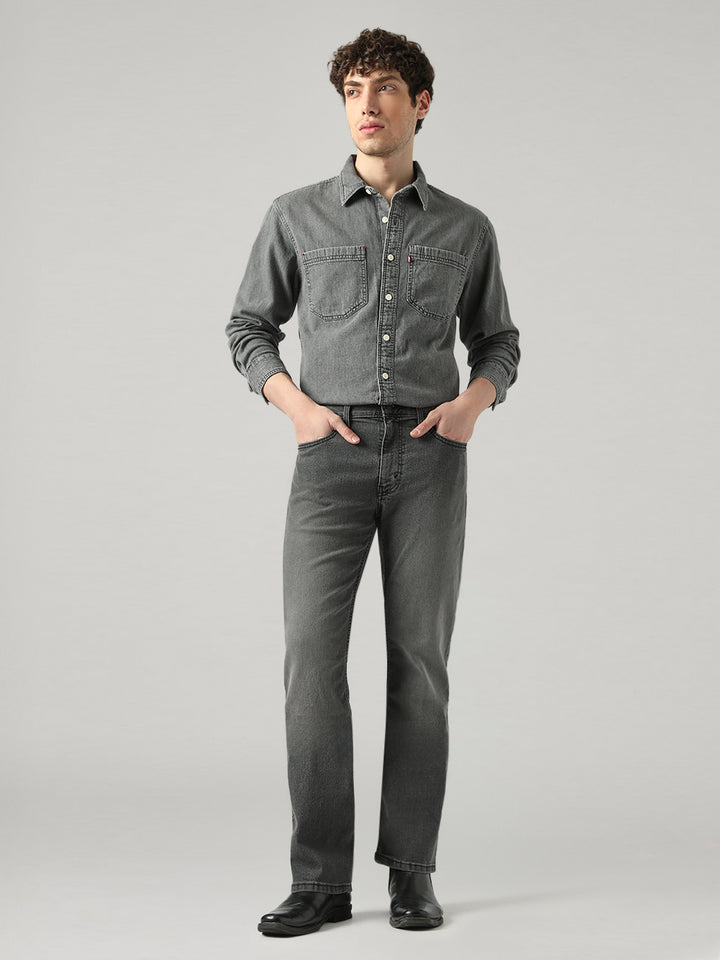 Men's 527 Grey Bootcut Fit Mid Rise Jeans