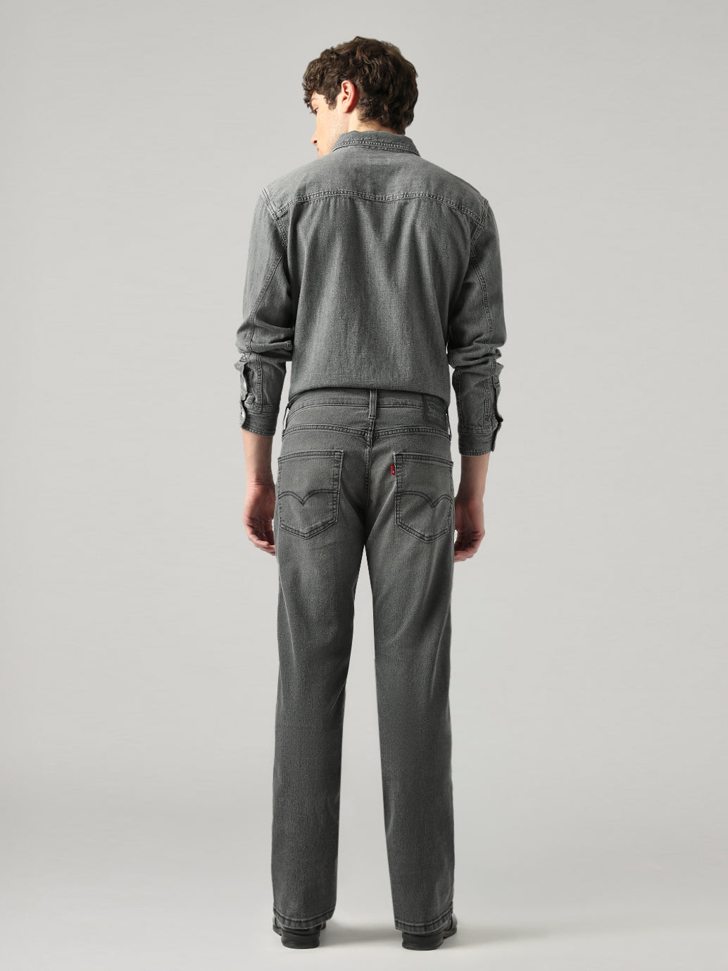 Men's 527 Grey Bootcut Fit Mid Rise Jeans - Back View