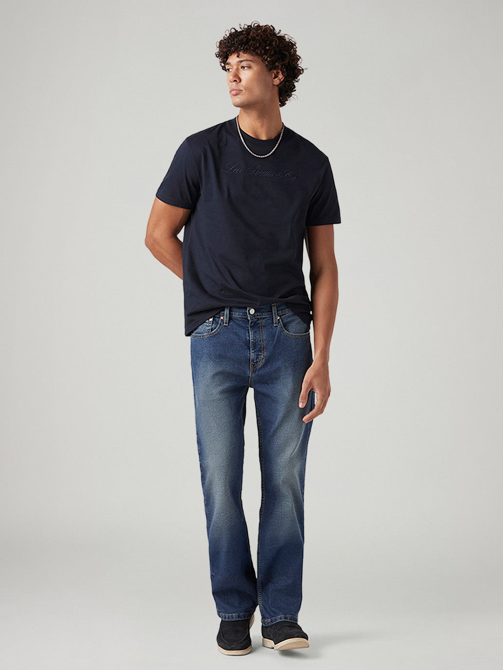 Men's 527 Blue Bootcut Fit Mid Rise Jeans - Styleshot View