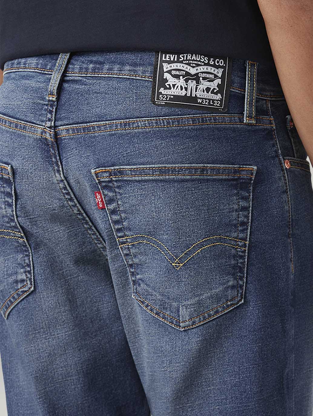 Men's 527 Blue Bootcut Fit Mid Rise Jeans - Detail View