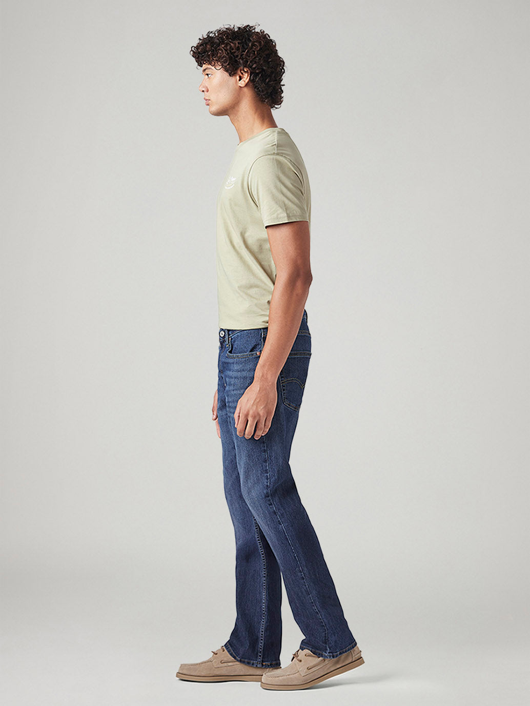Men's 527 Dark Indigo Bootcut Fit Mid Rise Jeans - Side View