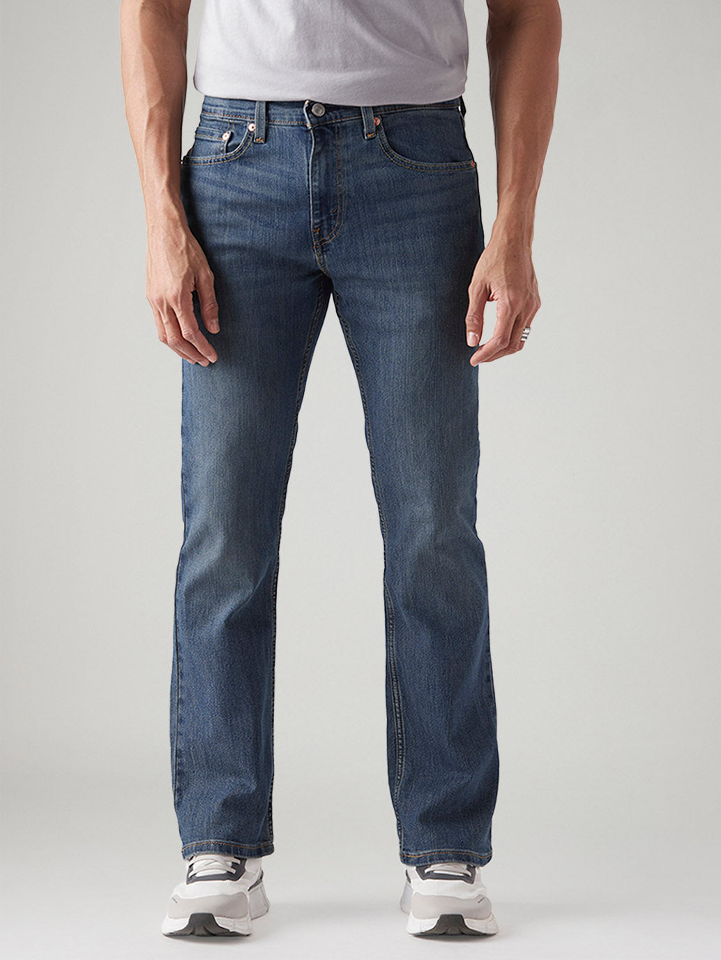 Men's 527 Dark Indigo Bootcut Fit Mid Rise Tinted Jeans - Front View