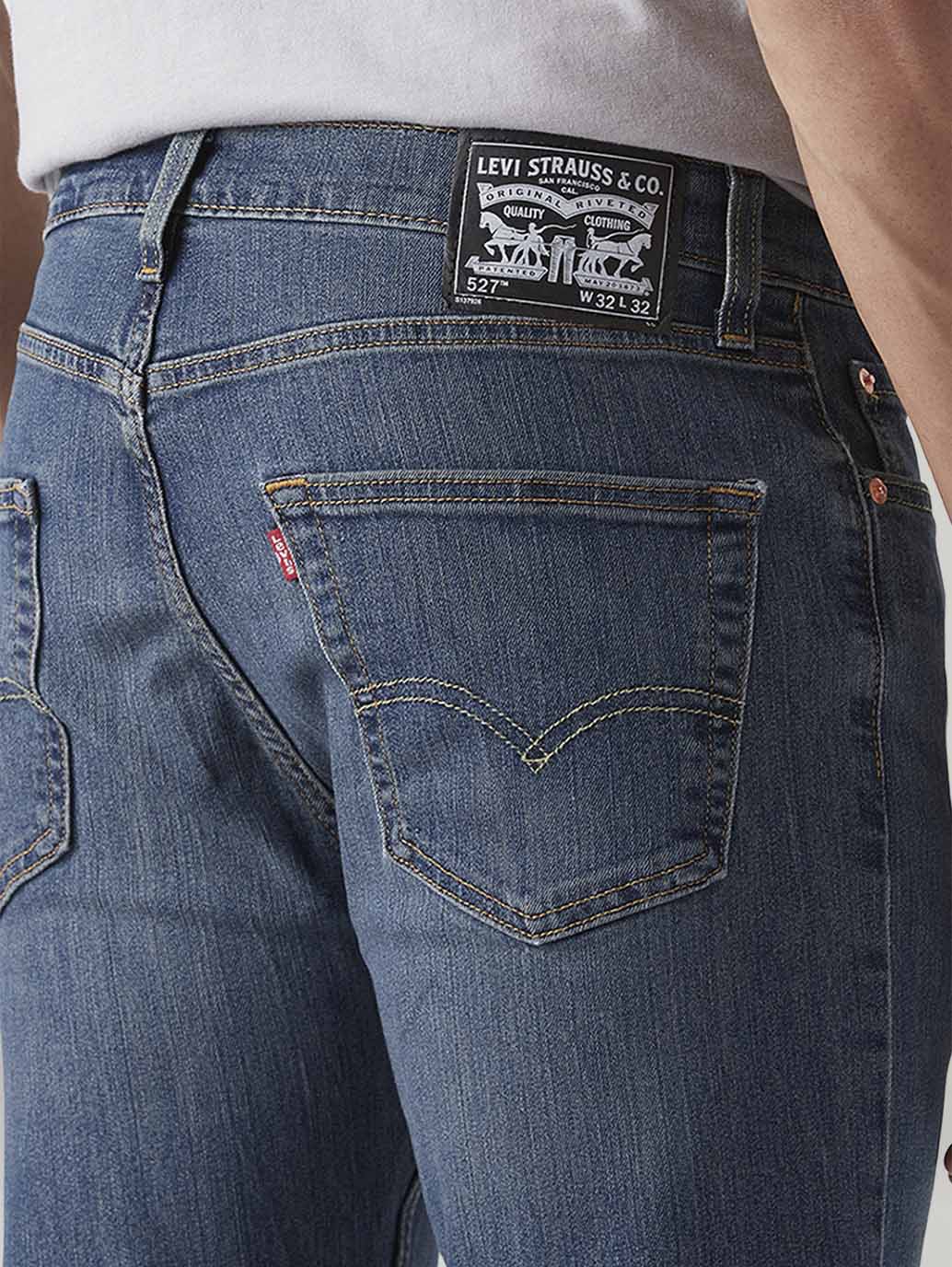 Men's 527 Blue Bootcut Fit Mid Rise Jeans - Detail View