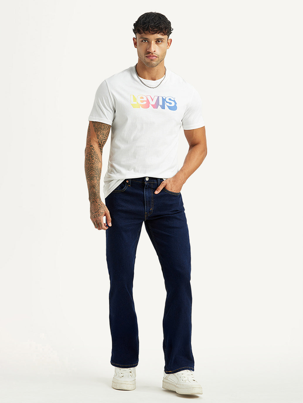 Men's 527 Dark Blue Bootcut Mid Rise Jeans