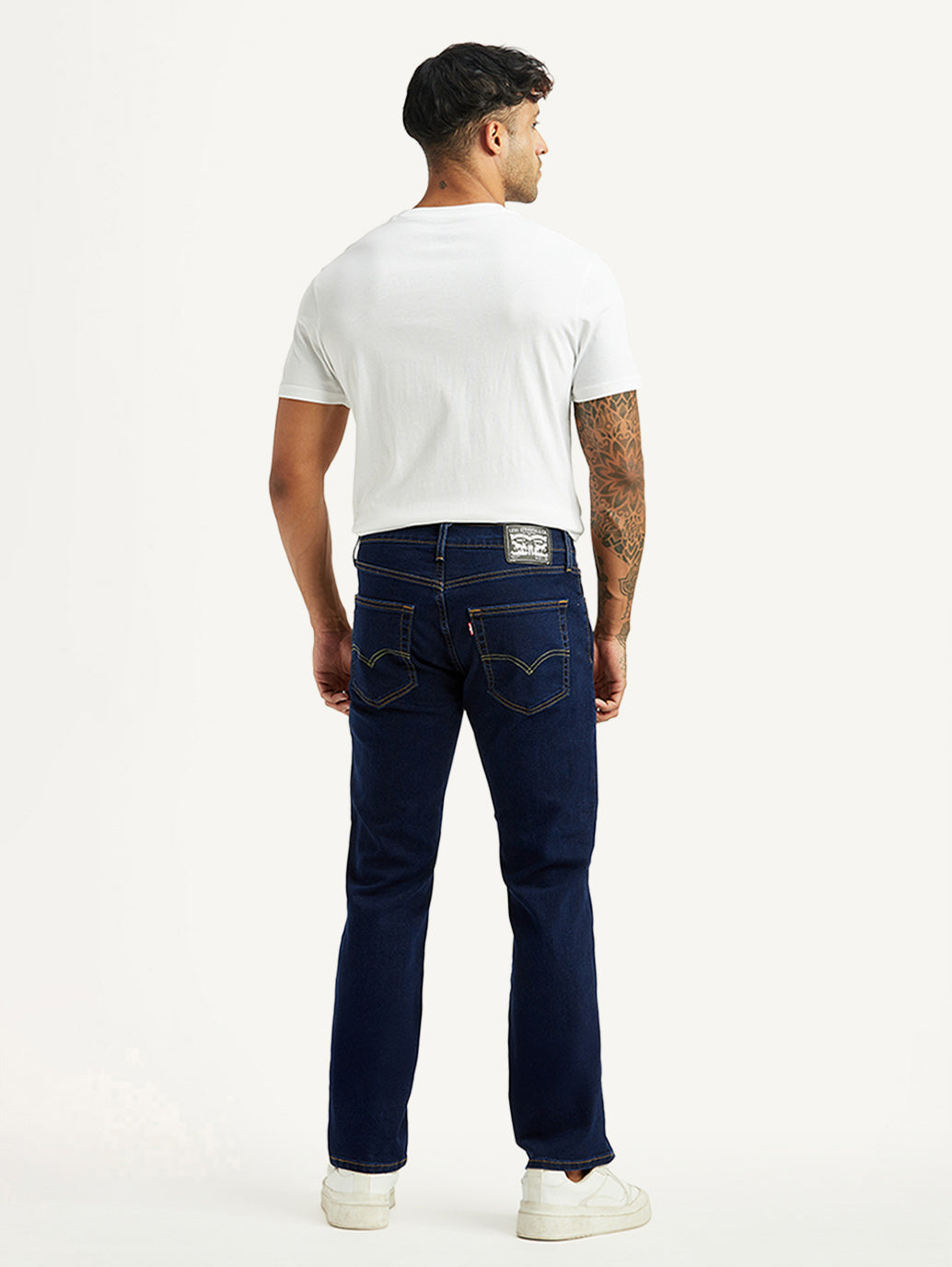 Men's 527 Dark Blue Bootcut Mid Rise Jeans - Back View