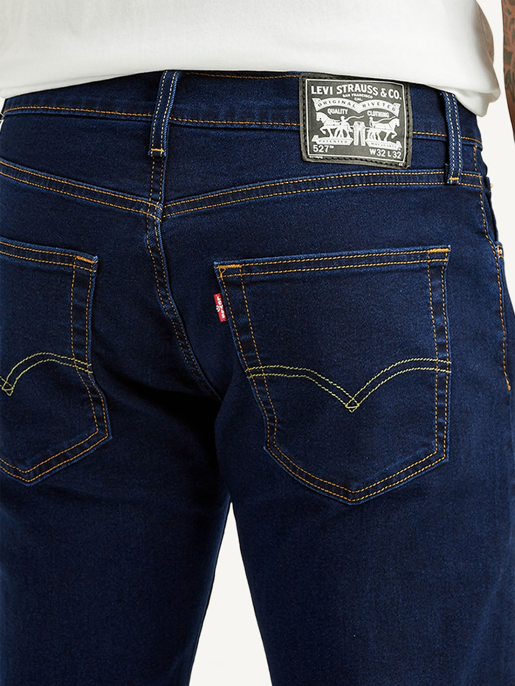 Men's 527 Dark Blue Bootcut Mid Rise Jeans - Detail View