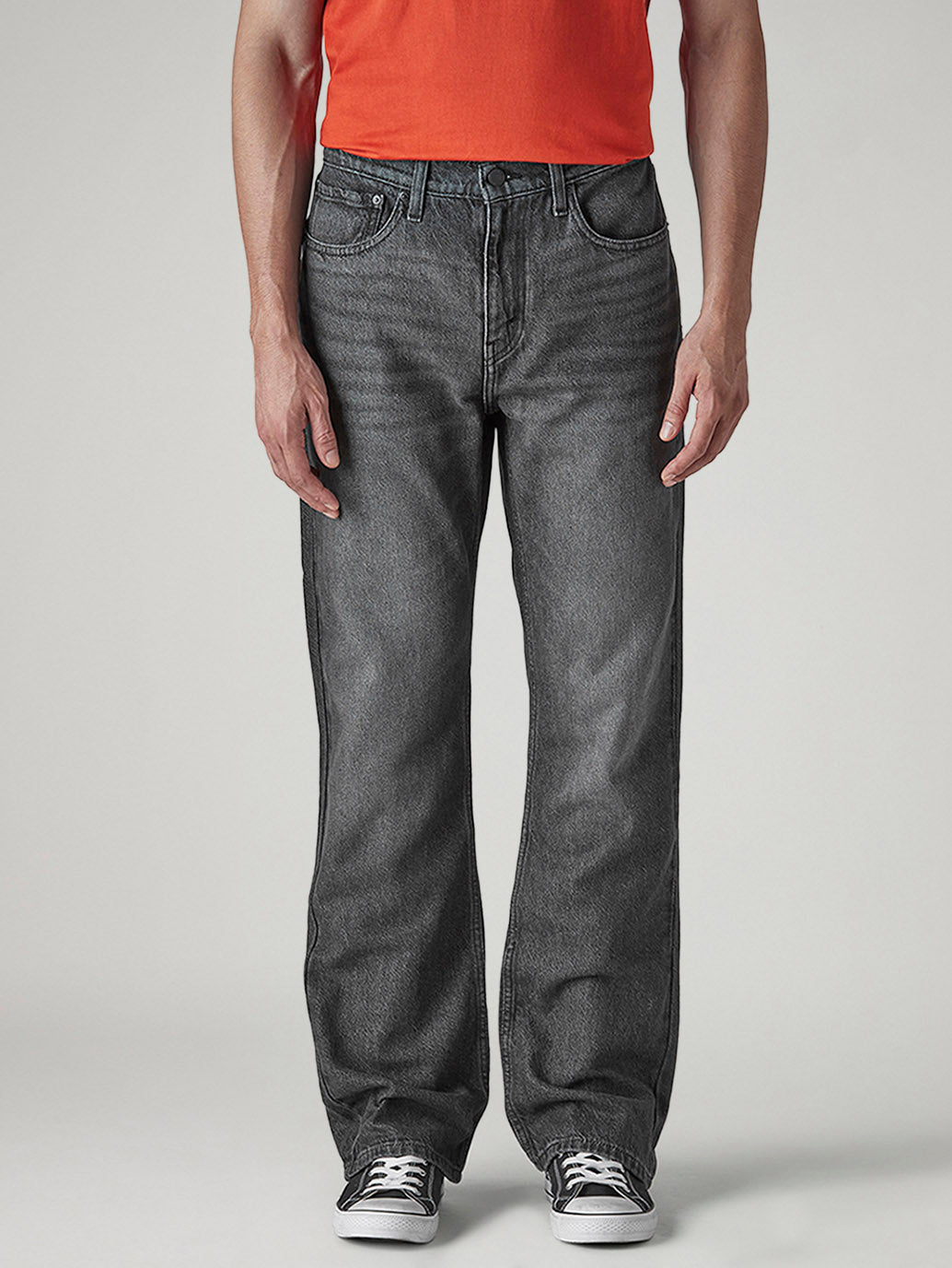 Men's 527 Charcoal Grey Bootcut Fit Mid Rise Jeans - Front View