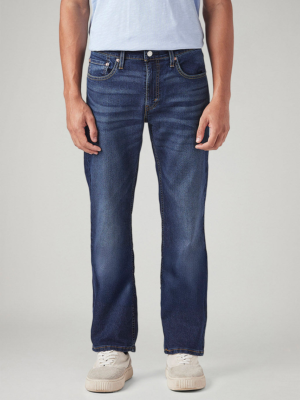 Men's 527 Med Indigo Bootcut Fit Mid Rise Tinted Jeans - Front View