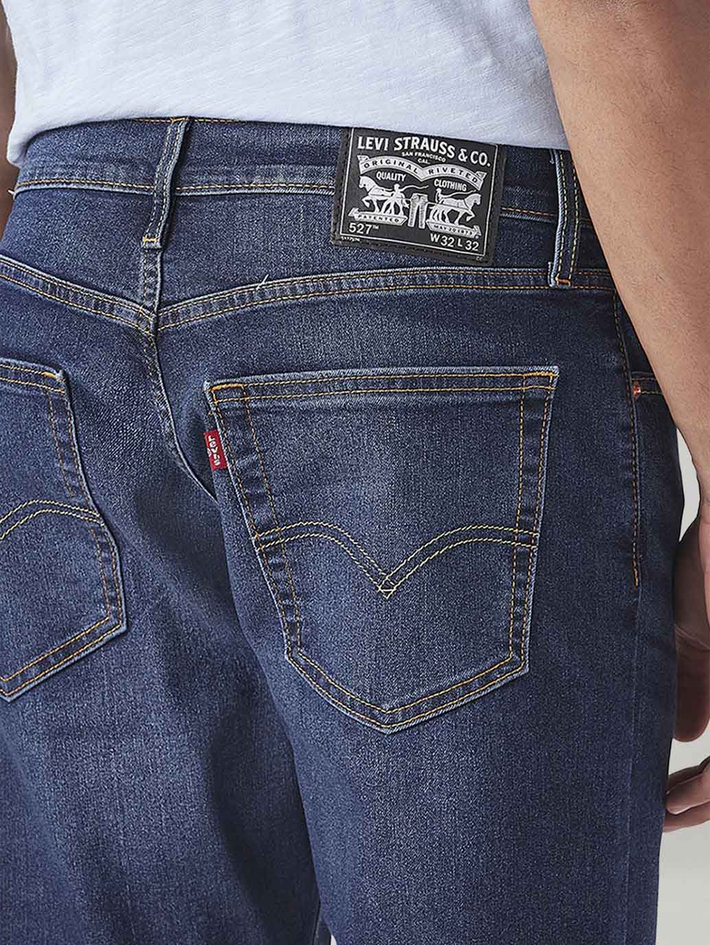 Men's 527 Med Indigo Bootcut Fit Mid Rise Tinted Jeans - Detail View