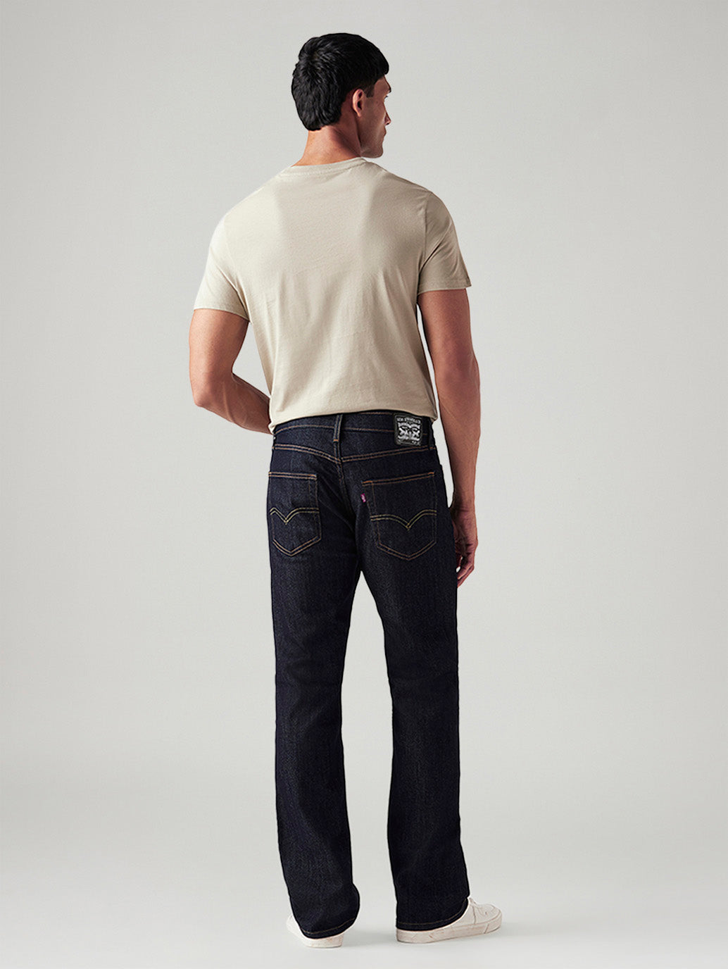 Men's 527 Navy Bootcut Fit Mid Rise Jeans - Back View