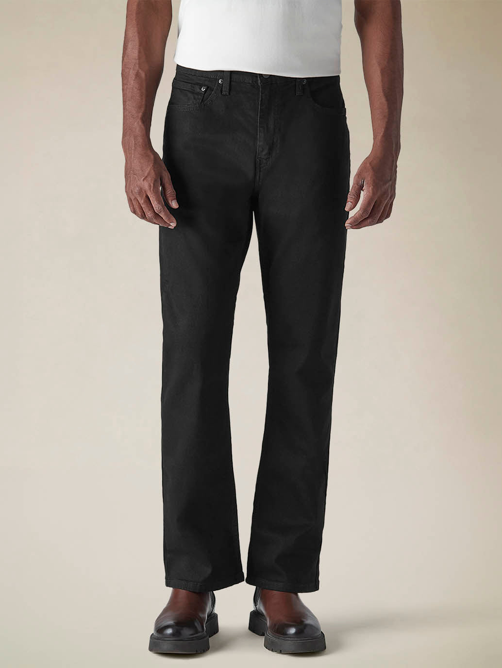 Mens 527 Mid Rise Bootcut Fit Cotton Stretch Blend Jeans - Front View