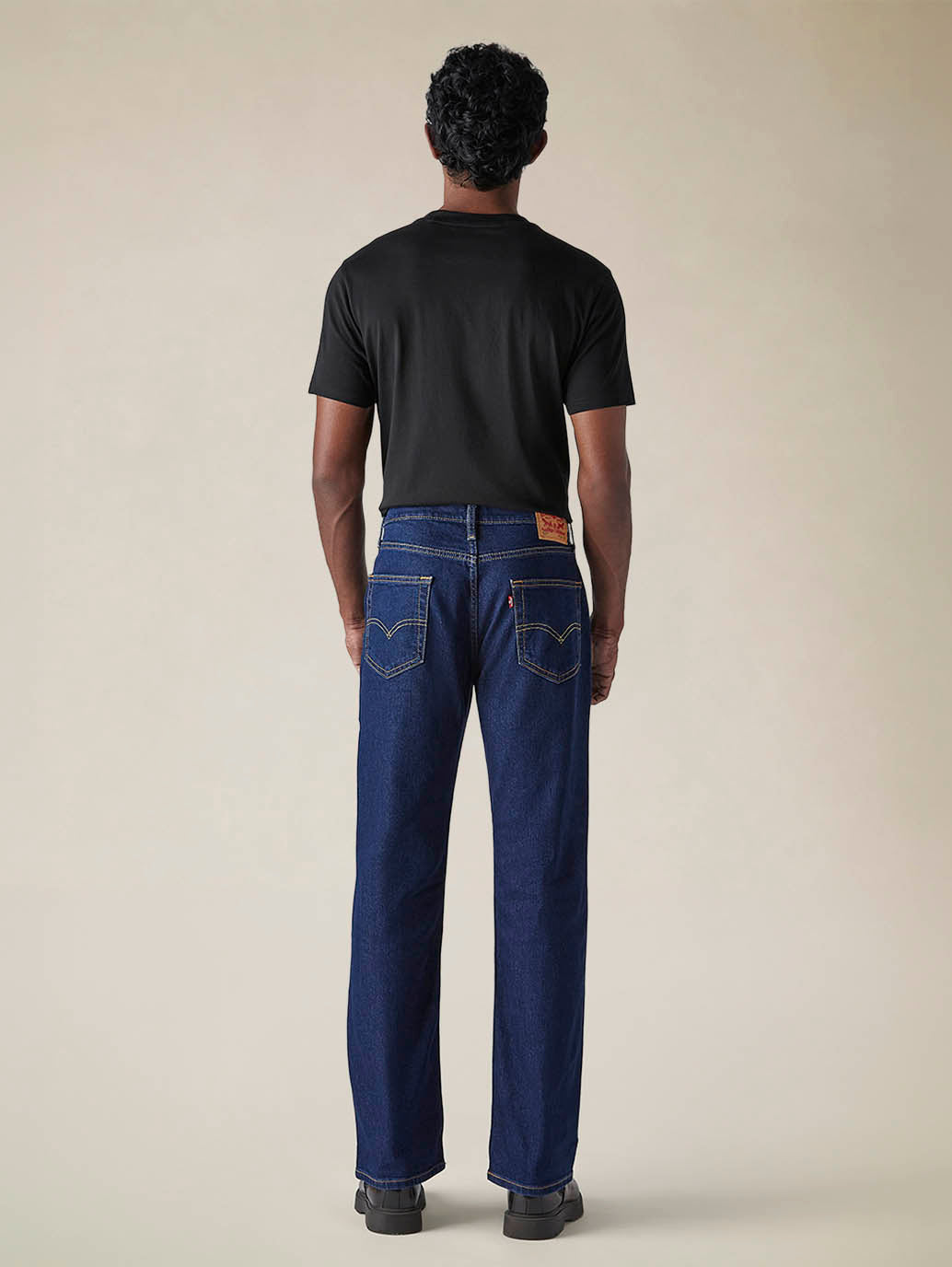 Mens 527 Mid Rise Bootcut Fit Cotton Stretch Blend Jeans - Back View