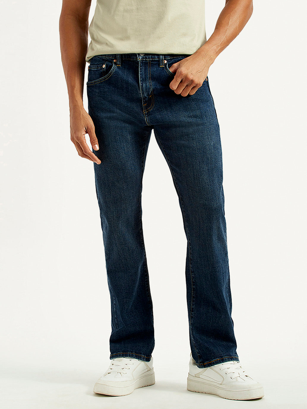 Men's 517 Dark Indigo Bootcut Fit Mid Rise Jeans - Front View