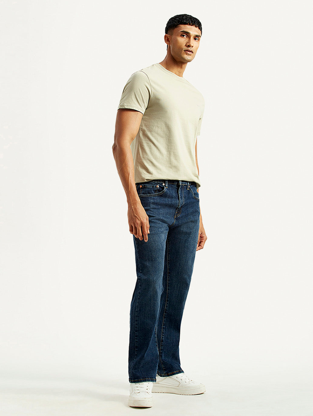 Men's 517 Dark Indigo Bootcut Fit Mid Rise Jeans - Side View