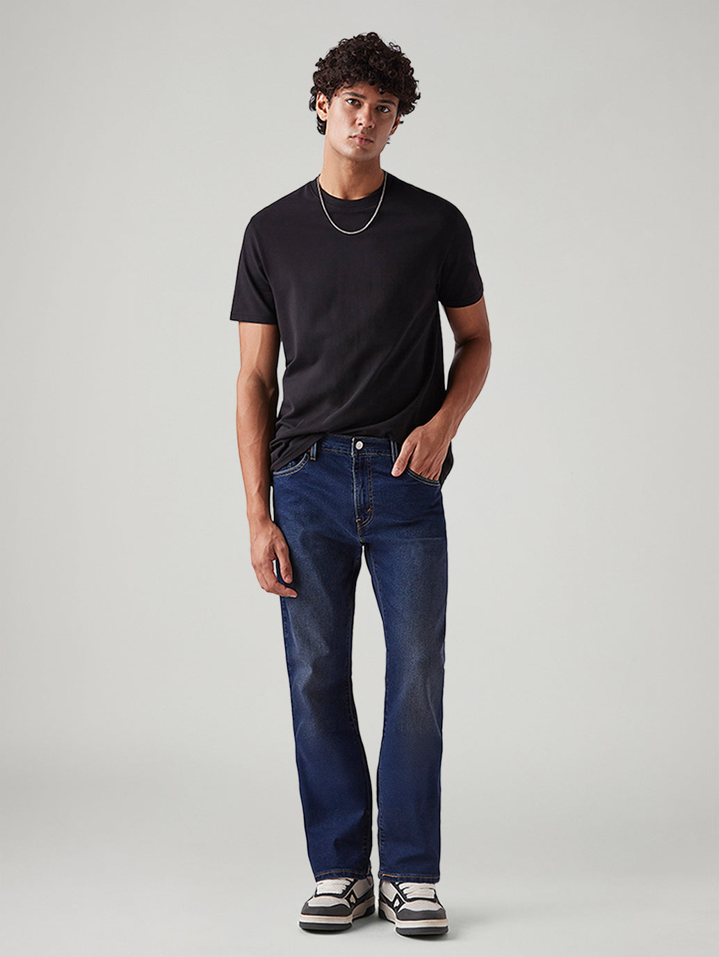 Men's 517 Dark Blue Bootcut Fit Mid Rise Tinted Jeans - Styleshot View