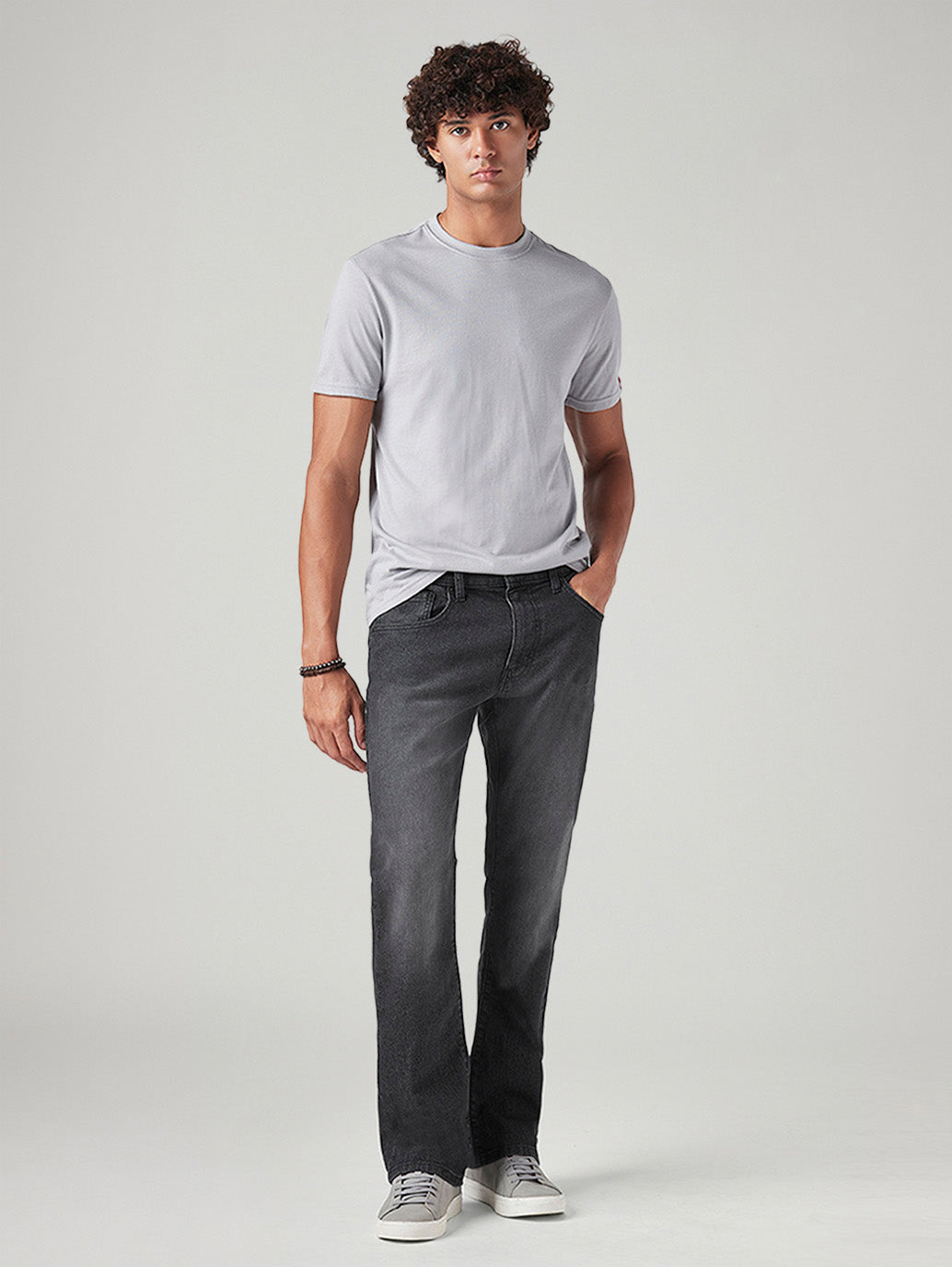 Men's 517 Charcoal Grey Bootcut Fit Mid Rise Jeans - Styleshot View