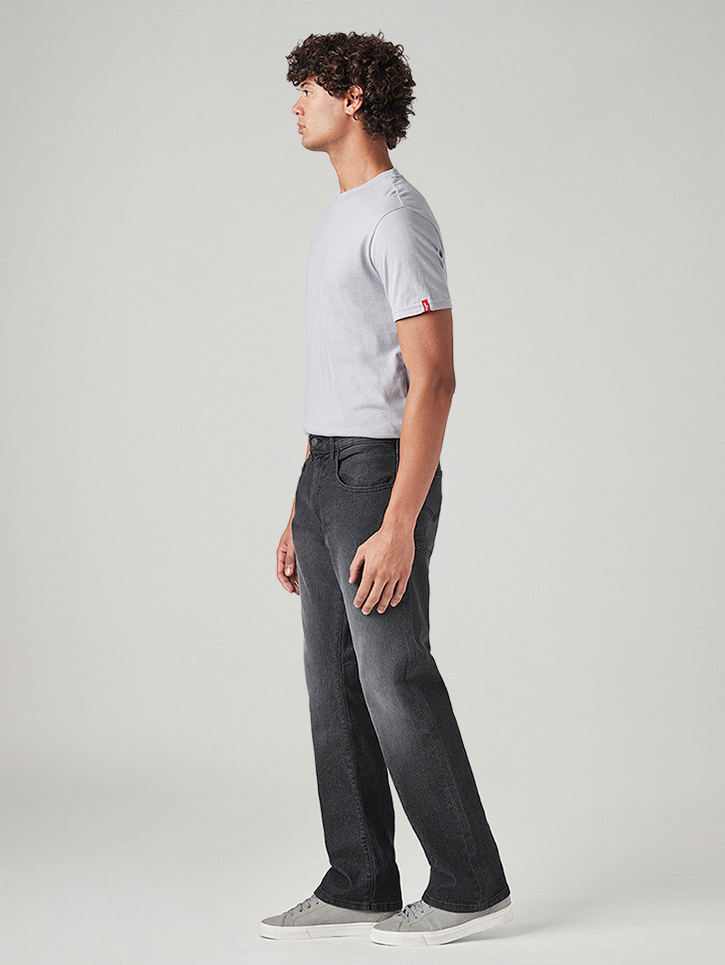 Men's 517 Charcoal Grey Bootcut Fit Mid Rise Jeans - Side View