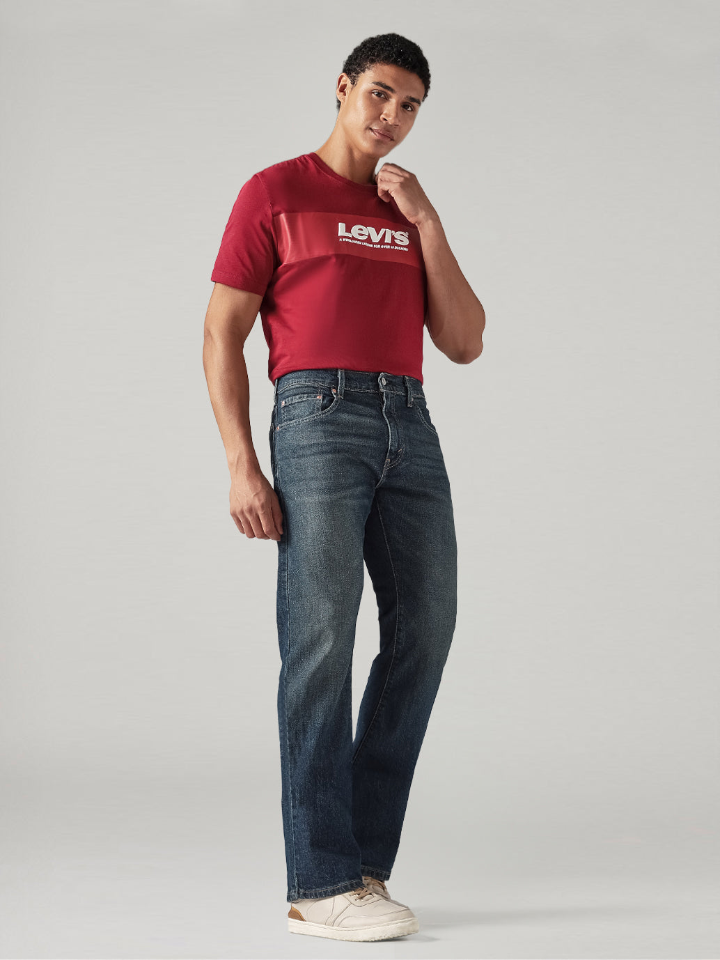 Men's 517 Dark Blue Bootcut Fit Mid Rise Jeans - Styleshot View