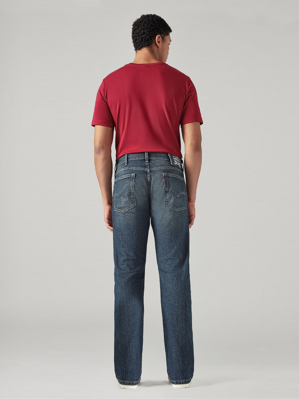 Men's 517 Dark Blue Bootcut Fit Mid Rise Jeans - Back View