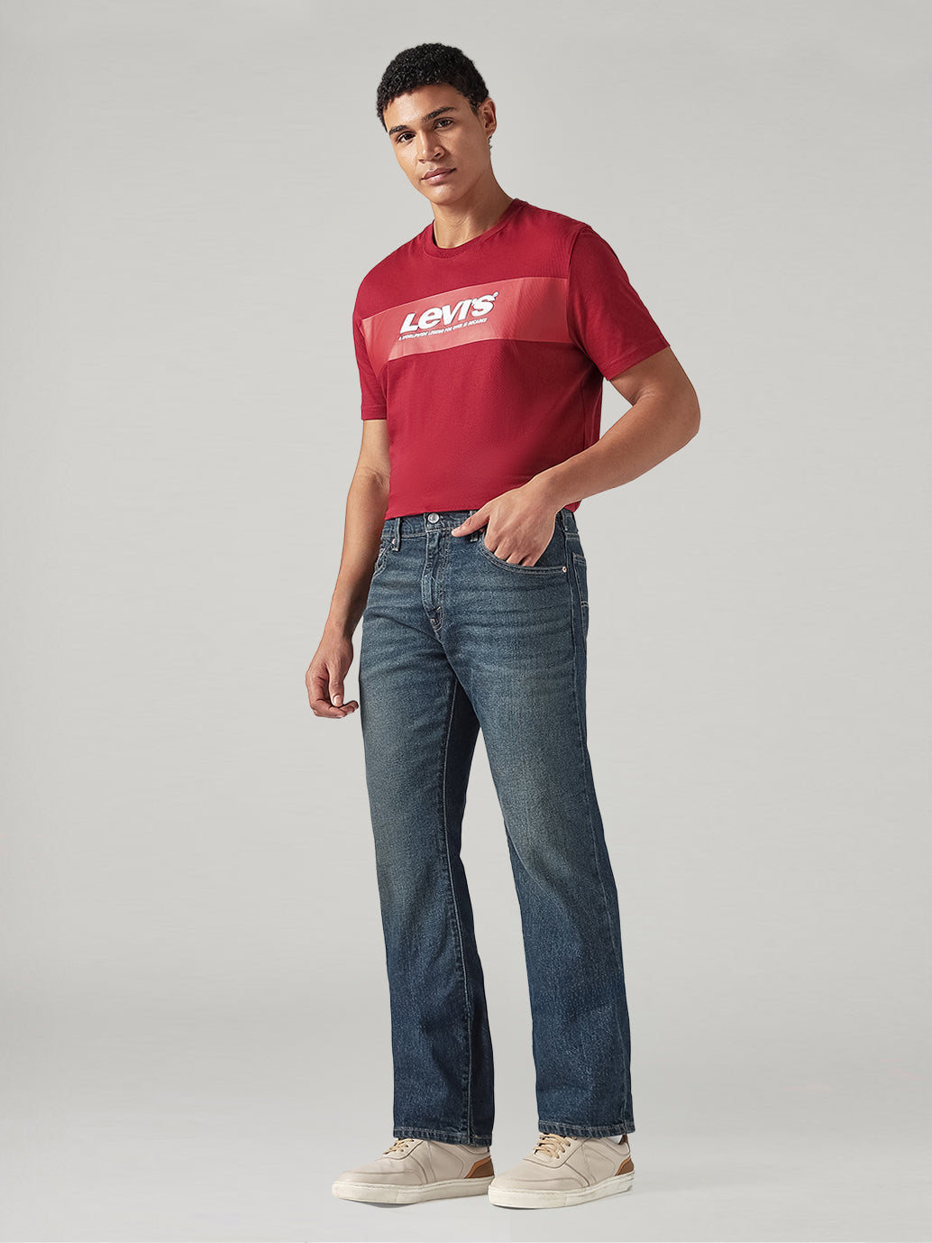 Men's 517 Dark Blue Bootcut Fit Mid Rise Jeans
