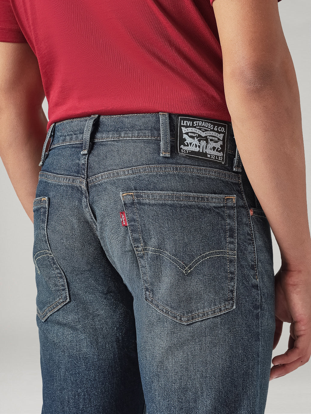 Men's 517 Dark Blue Bootcut Fit Mid Rise Jeans - Detail View