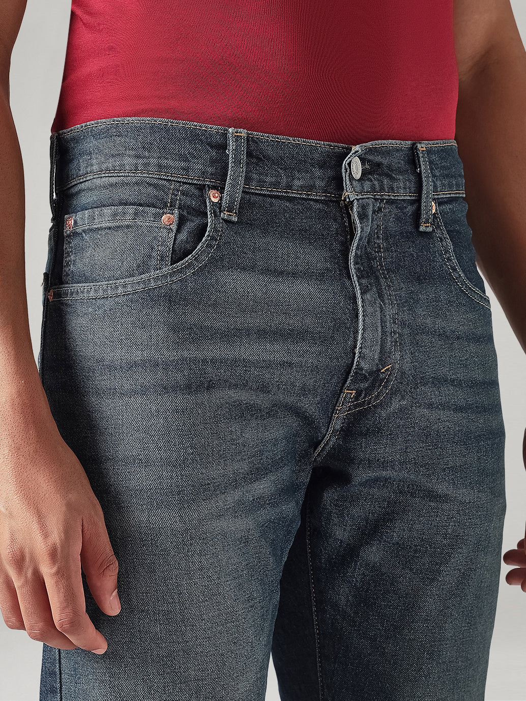 Men's 517 Dark Blue Bootcut Fit Mid Rise Jeans - Detail View