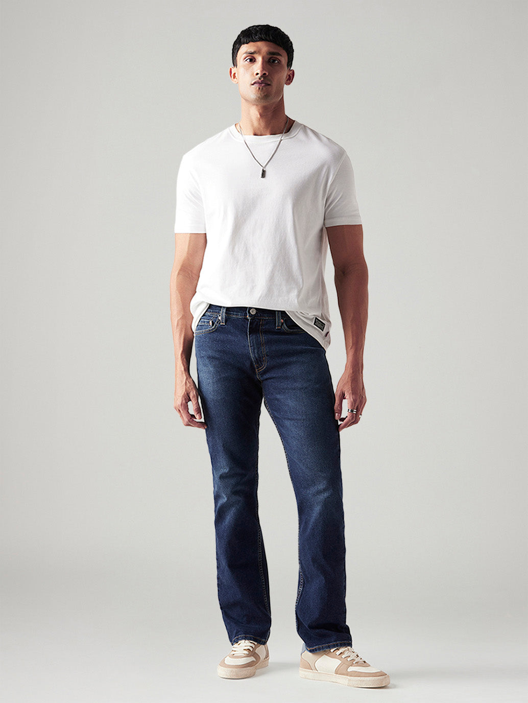 Men's 517 Dark Blue Bootcut Fit Mid Rise Jeans - Styleshot View