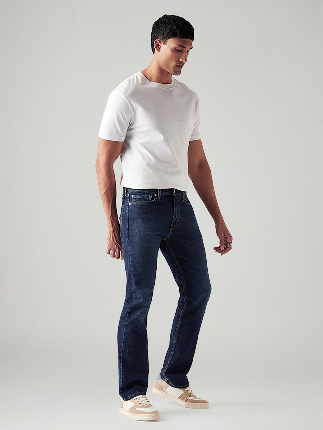 Men's 517 Dark Indigo Bootcut Fit Mid Rise Jeans - Side View