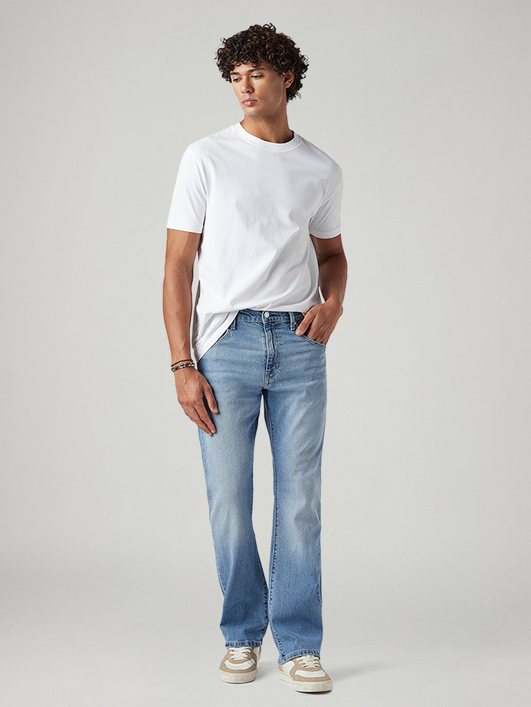 Men's 517 Light Blue Bootcut Fit Mid Rise Jeans - Styleshot View