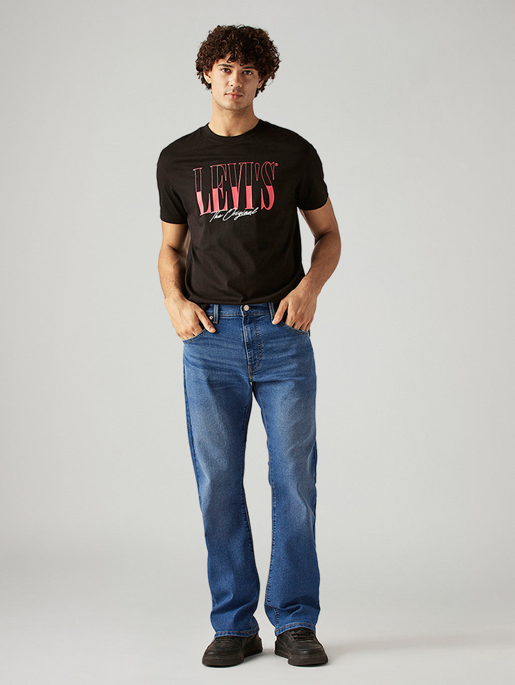 Men's 517 Blue Bootcut Fit Mid Rise Jeans - Styleshot View