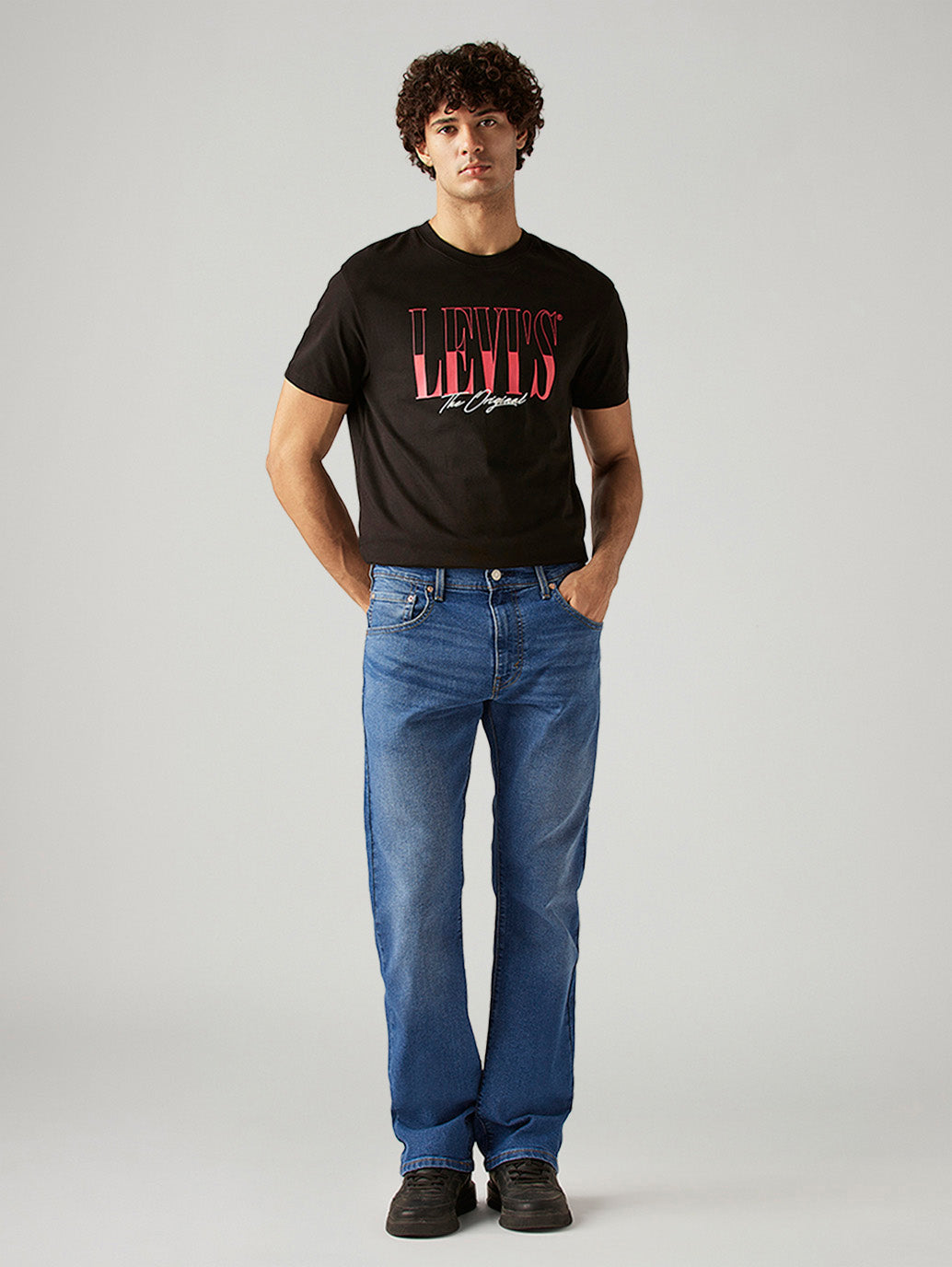 Men's 517 Blue Bootcut Fit Mid Rise Jeans - Front View