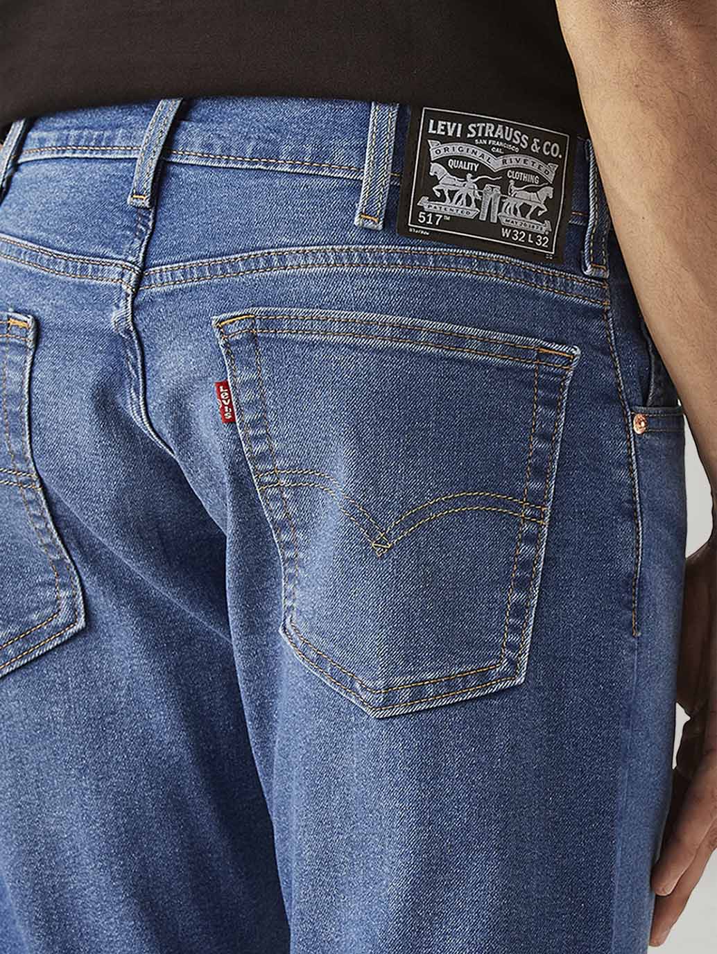 Men's 517 Blue Bootcut Fit Mid Rise Jeans - Detail View