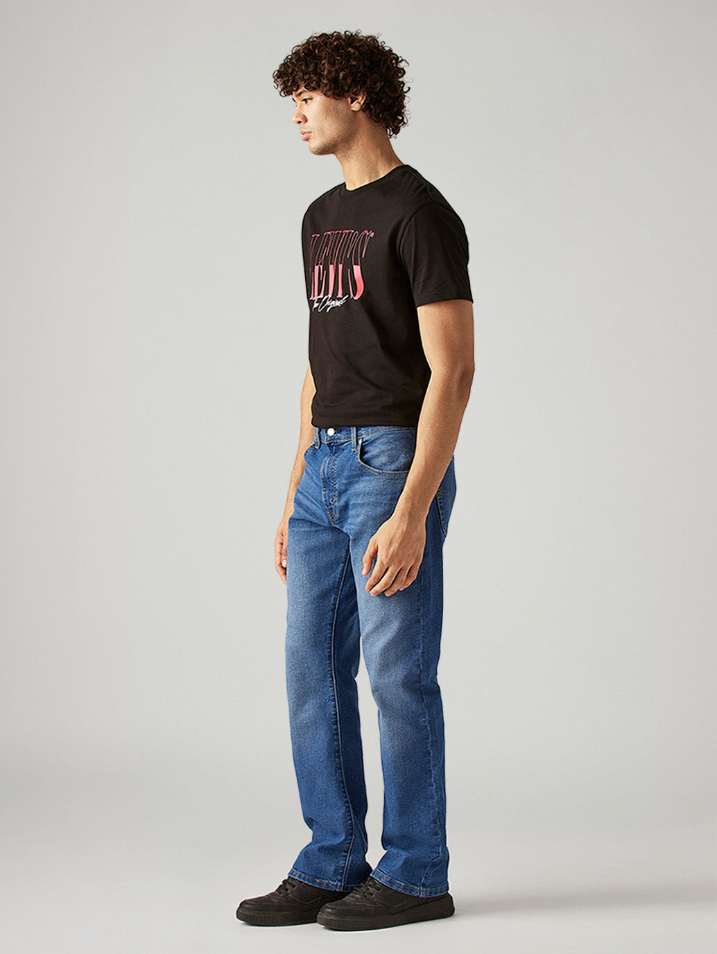 Men's 517 Blue Bootcut Fit Mid Rise Jeans - Side View