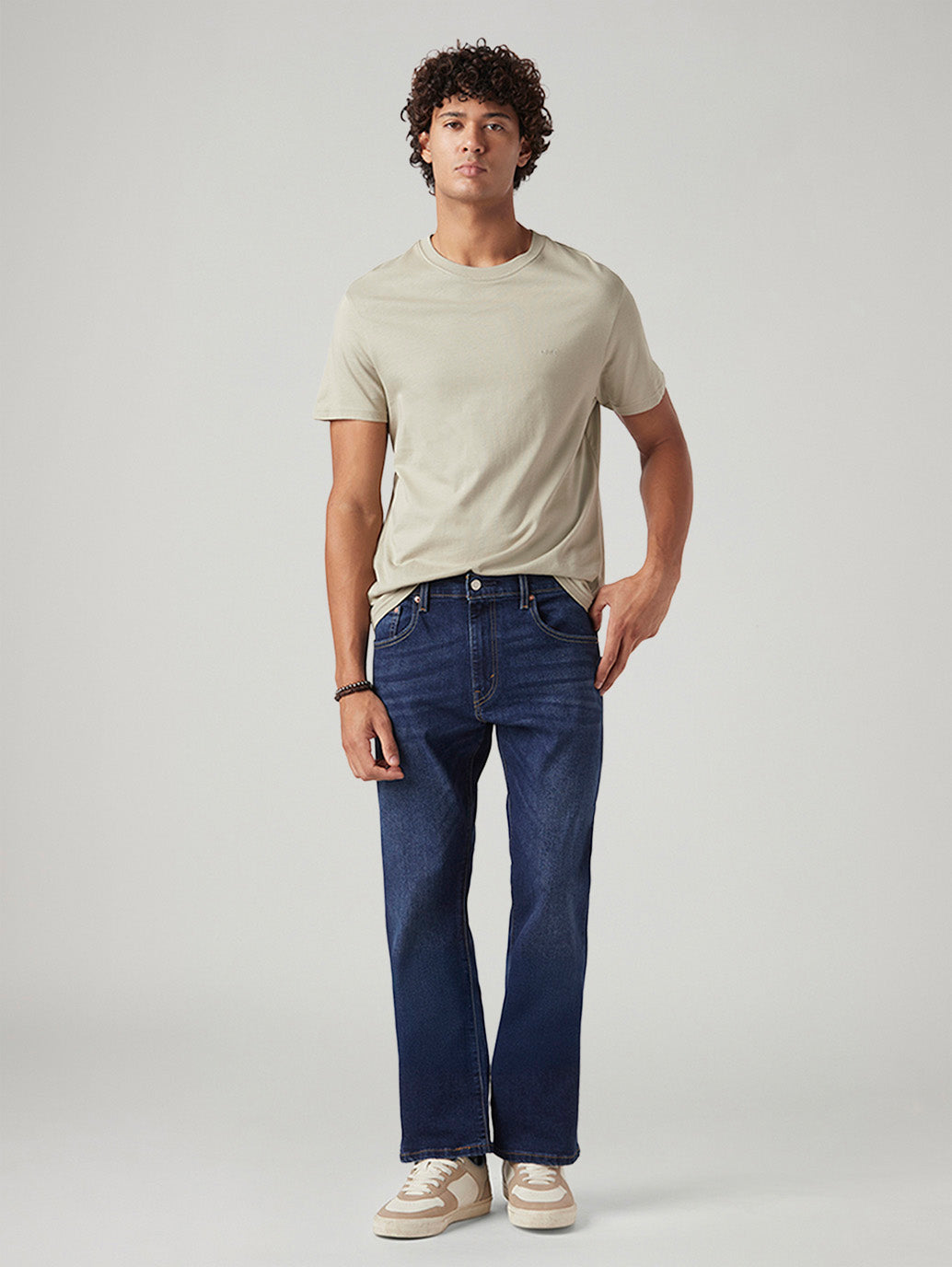 Men's 517 Dark Blue Bootcut Fit Mid Rise Jeans - Styleshot View