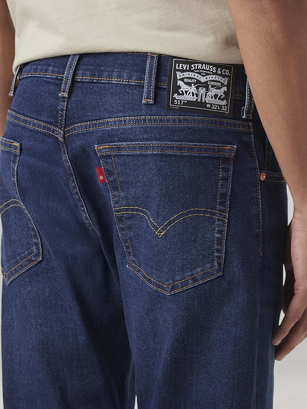 Men's 517 Dark Blue Bootcut Fit Mid Rise Jeans - Detail View